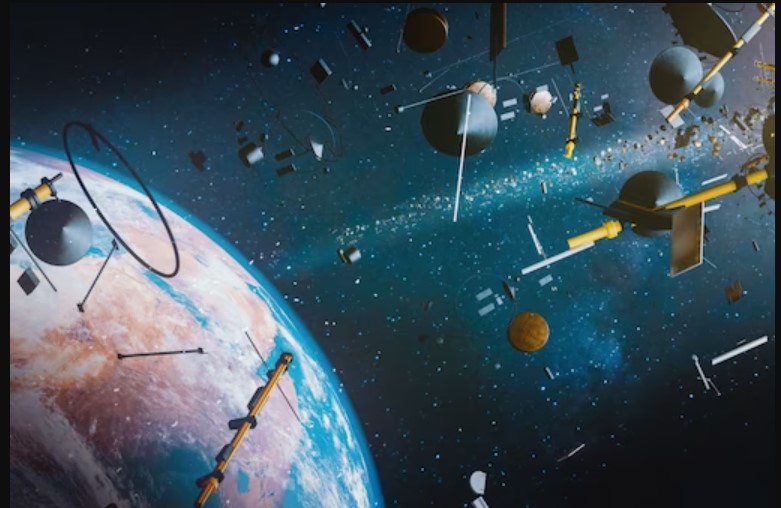 space debris from satellites crash